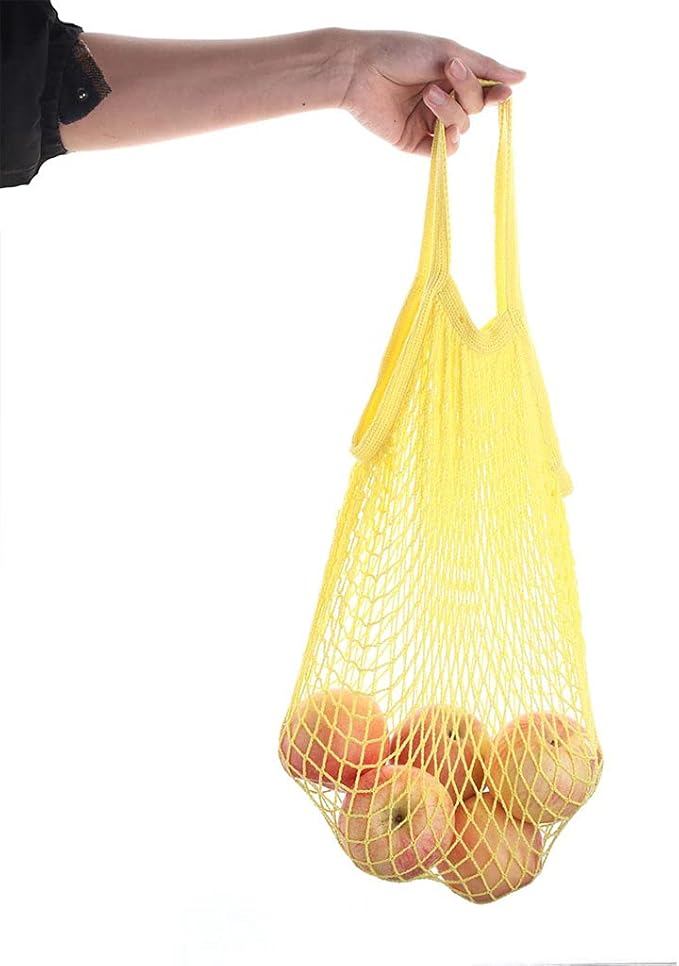 Portable Cotton Shopping Mesh Bag Ecology Reusable Short Handle Grocery Bags Short Handle Grocery Bags