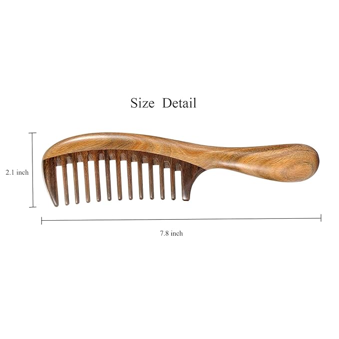 TECHSUPREME Handmade Rosewood Comb for Men & Women | Natural Wooden Hair Comb | Anti-Static & Scalp-Friendly | Wide & Fine Tooth Comb for Hair Growth & Frizz-Free Styling (PreBinaComb)