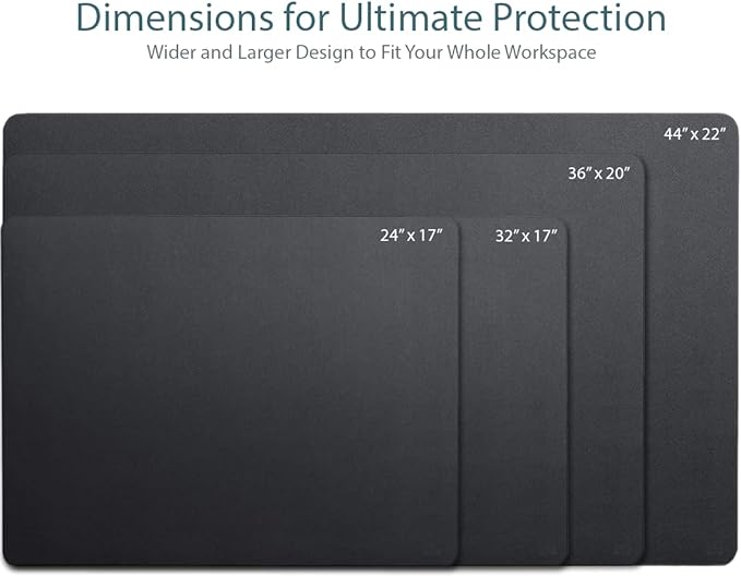 Vine Creations Leather Desk Mat Large 44" x 22", Desk Protector Mat, PU Leather Desk Pad, Large Mouse Pad, Desk Blotter, Desk Pads on Top of Desks, Desk Matt for Desktop, Office Desk Mat (Black)