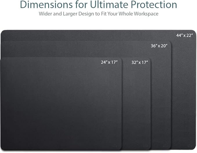 Vine Creations Leather Desk Mat 32" x 17", Desk Protector Mat, PU Leather Desk Pad, Large Mouse Pad, Desk Blotter, Desk Pads on Top of Desks, Desk Matt for Desktop, Home Office Desk Mat (Black)