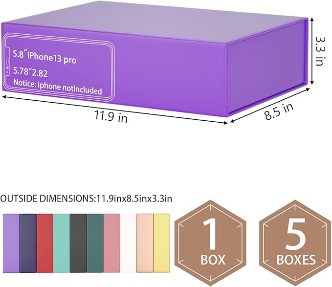Purple Gift Boxes 11.9" x 8.5" x 3.3" with Magnetic Closure Lid Gift Box for Presents,Bridesmaid Gifts Boxe,Cute Boxes,Birthday Gift Box,Luxury for Gift Packaging, Magnetic Gift Boxe for Wrapping Gifts