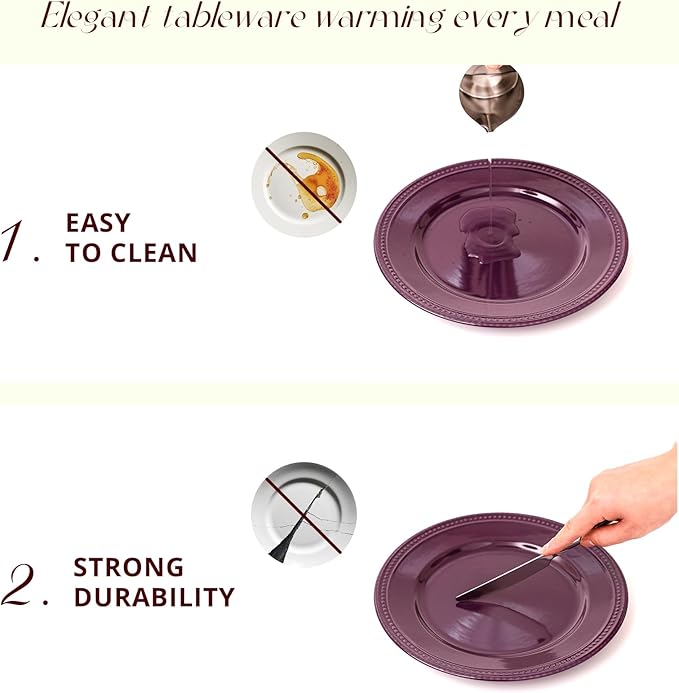 Pearl Dots Stoneware 42PC Dinnerware Set, Purple