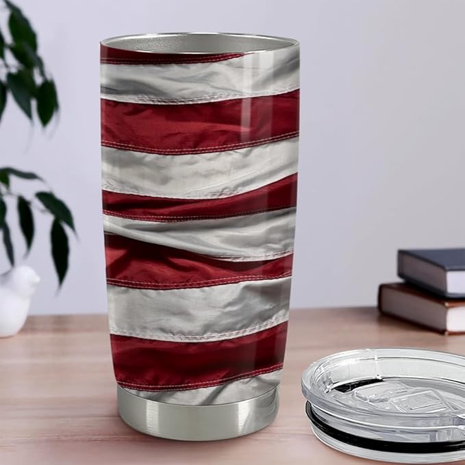 SANDJEST Eagle Tumbler 20oz Stainless Steel Insulated Coffee Travel Mug Cup American Flag Eagle Gifts for Men, Veterans on Birthday Christmas