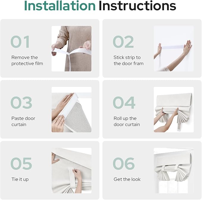 HOMEIDEAS 100% Linen Blackout French Door Curtains, Privacy Door Window Curtains, 26 X 40 Inch Room Darkening Blinds, Thermal Insulated Shades for Bedroom, 1 Panel, White