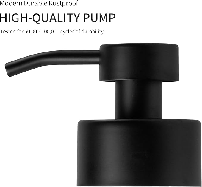 Enra Foaming Soap Dispenser with Window,12oz Blue Kitchen Soap Dispenser with Stainless Steel Hand Pump, Foam Modern Glass Refillable Bottle for Bathroom Kitchen (Blue Foam Dispenser)