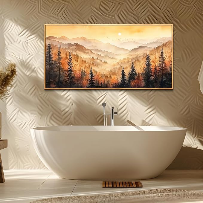 FUHAIHUA Wood Framed Canvas Wall Art For Living Room Wall Decor For Bedroom Office Wall Decoration Forest Landscape Paintings Farmhouse Pictures Artwork Room Aesthetic Home Decor 20x40 In