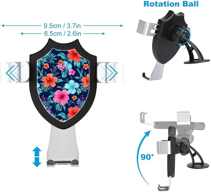 Women's Phone Holders Tropical Hawaiian Colorful Hibiscus Flowers Universal Hands Free Automobile Cell Phone Holder