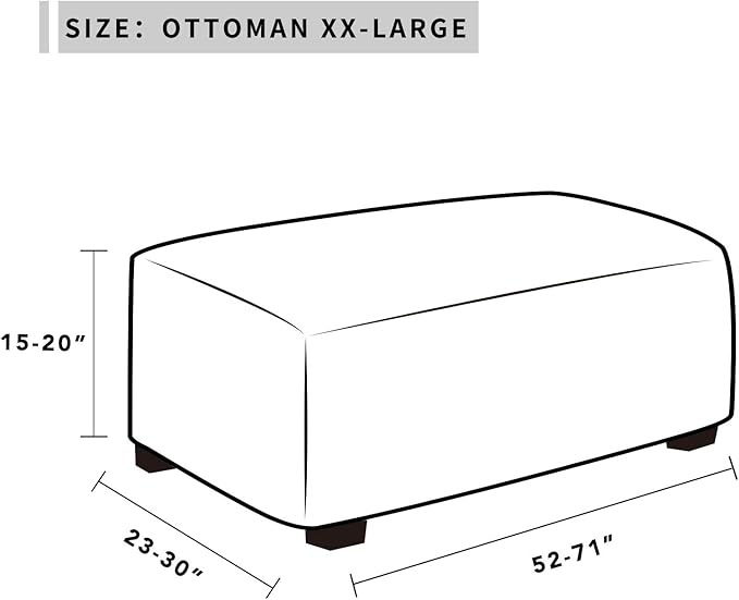 Easy-Going Stretch Ottoman Cover Folding Storage Stool Furniture Protector Soft Rectangle slipcover with Elastic Bottom (XX-Large,Chocolate)