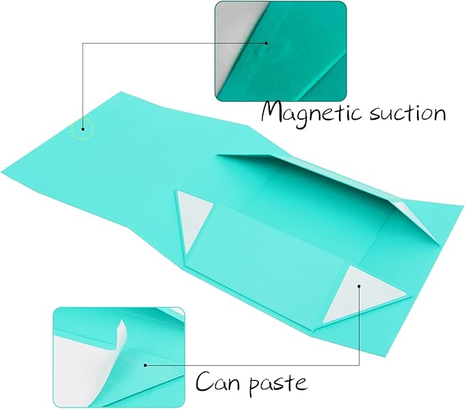 Rsgift Green Gift Box with Lid, 11x7.8x3.5 Inches, Magnetic Closure Small box for Men - Wedding, Birthday, Graduation Packaging