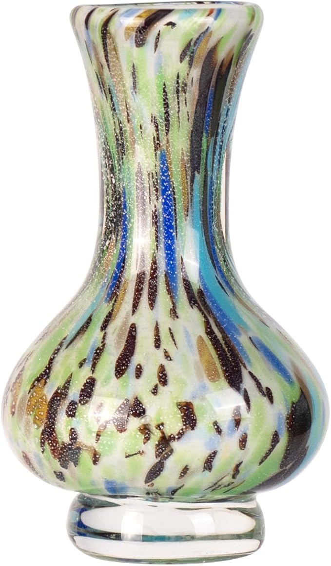 KAMMAK Colored Glass Vase, Beautiful Hand Blown Decorative Vase, Modern Art Vase for Flower Mantle Dining Table Centerpiece, Entryway Living Room Wedding Decoration, FH019