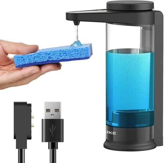 AIKE 17oz. Touch-Free Rechargeable Automatic Liquid Soap Dispenser for Kitchen Dish Soap