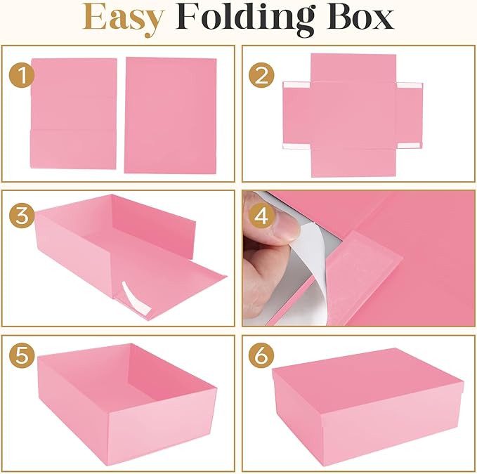 Gift Box, 16.5x13x5.5 inches Large Pink Gift Boxes with Lids for Presents, Birthday Box Contains Card Ribbon Shredded Paper Filler, Gift Wrap Boxes for Valentine Mother's Day Christmas Anniversary