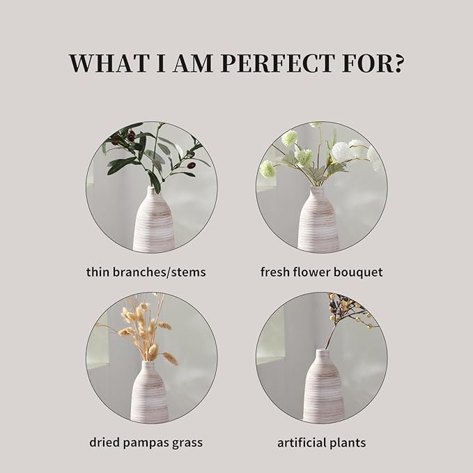 ALMA 18 inch Extra Tall Floor Vase for Home Decor, Large Earthy Vessel for Tall Pampas Grass & Dried Flowers, Cream Beige Ceramic Vase for Centerpieces, Living Room, Entryway Mantel, Bookshelf