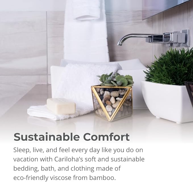 Cariloha Bath Towel | White |28"x54" | Turkish Cotton & Viscose Material Blend | Extra Smooth, Odor Resistant and Highly Absorbent