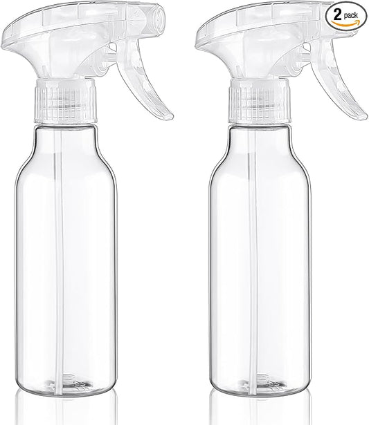 Cosywell Plastic Spray Bottles 8.8oz/260ml 2 Pack Empty Spray Bottle for Cleaning Mist/Stream Heavy Duty Water Spraying Bottle for Cooking Solutions Essential Oils Hair Care(Clear)