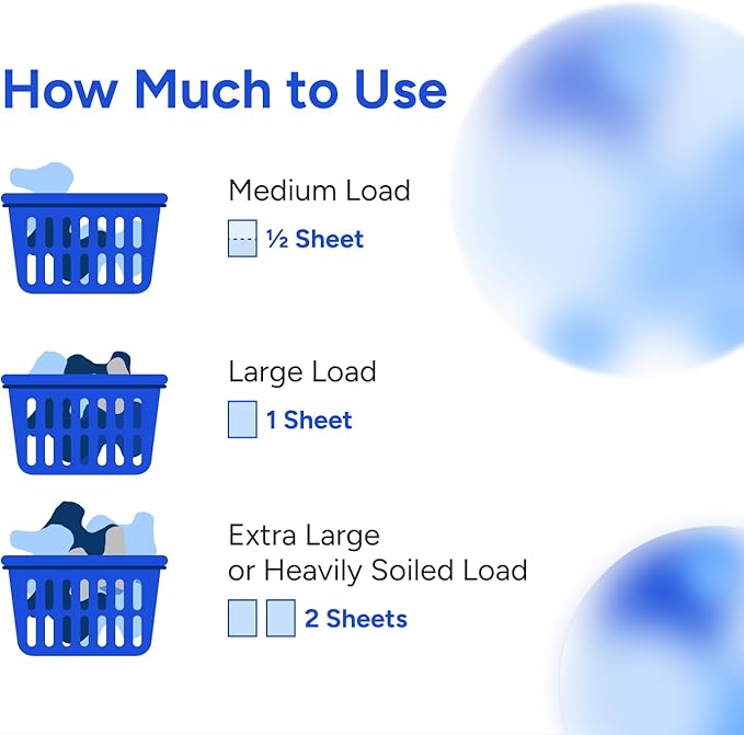 Eco Laundry Detergent Sheets, 30 Sheets (60 Loads), Unscented, Dissolvable, Vegan, Hypoallergenic, Plant Powered Laundry (1 Pack)