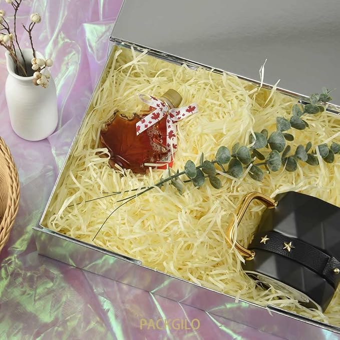 1Pcs 13x9x4 Inches Silver Gift Boxes with Lids for Presents Magnetic gift box large Gift Box for Bridesmaid Proposal，Groomsman (Glossy Silver)