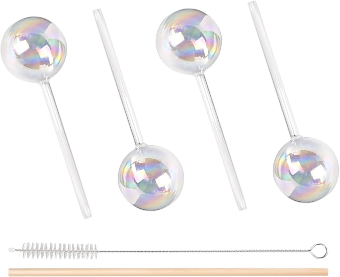 Plant Watering Globes- 4 Pack Iridescent Rainbow Glass Water Bulbs Self Watering Spikes Planter Insert Automatic Plant Watering Bulbs Devices for Indoor and Outdoor Plants