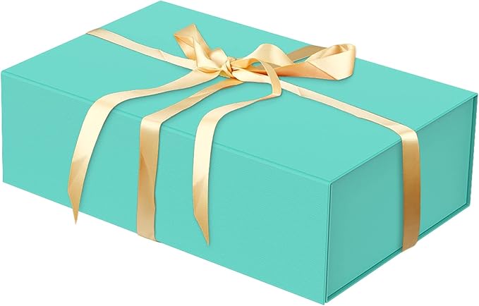 Luxury Large Gift Box 13.8"x9"x4.3" Storage Box Ribbon Magnetic Closure for Luxury Packaging Box for Mother's Day, Birthdays, Bridal Gifts,Weddings