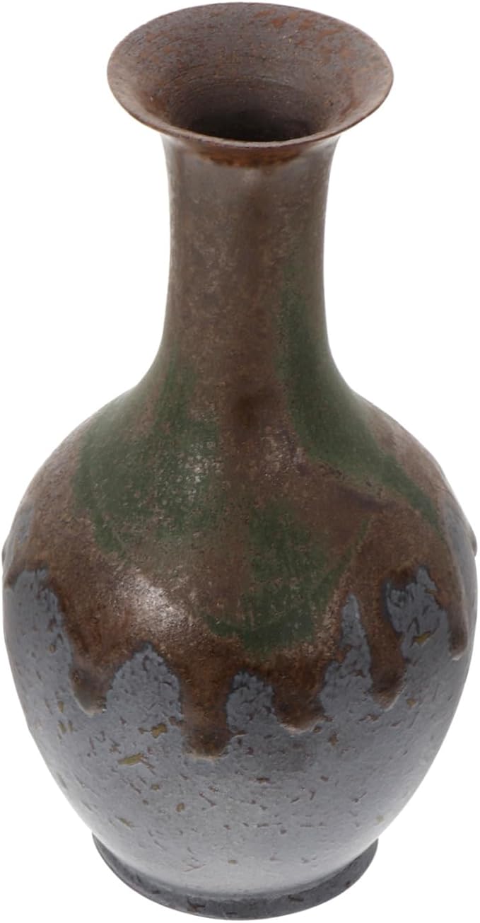 Retro Ceramic Flower Vase for Desktop Floral Arrangements Delicate Stoneware Vase Home Decor with Simple Elegant Design for Fresh Dried Flowers Artistic Accent for Living Office