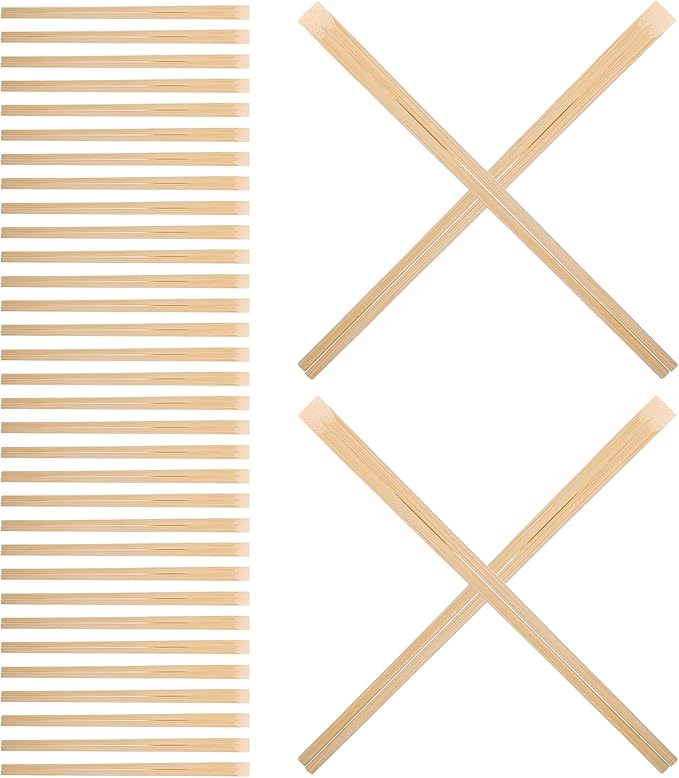 LOGOFUN 200pcs Disposable Bamboo Chopsticks 24cm Extra Thick Splinter-free for Takeout Restaurant Catering Office Lunch Picnic