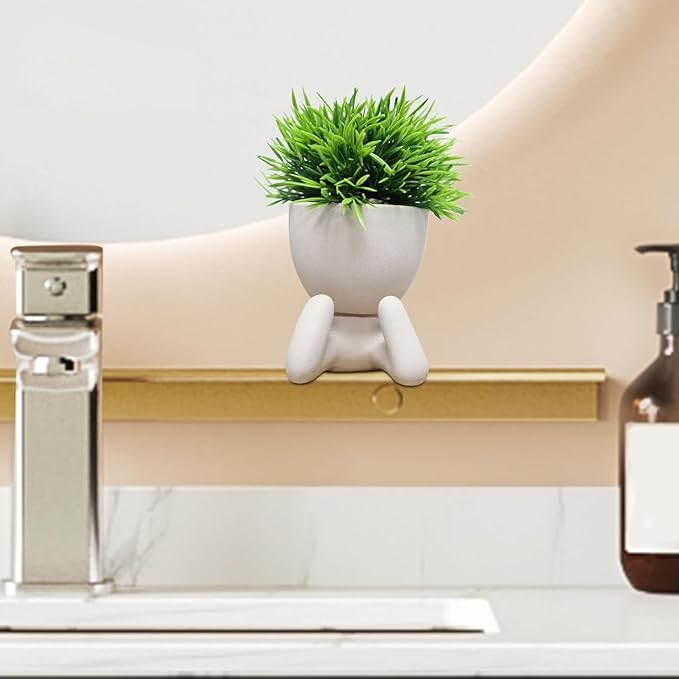 Zerzsy Mini Succulent Plant Fake Plants Succulents Plants Artificial for Home Bathroom Living Room Office Decor Cute Desktop Decoration- Set of 1