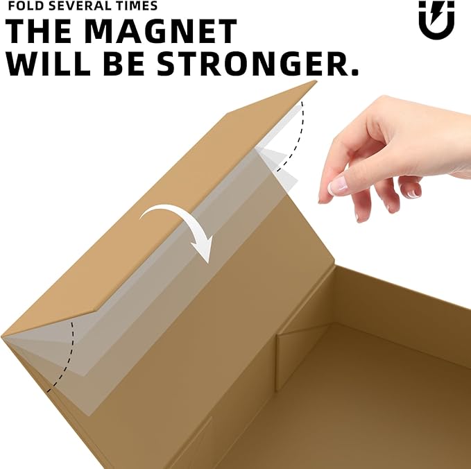 MOZRRO Gift Box 11.5 x 8.2 x 2.3 In Gift Boxes for Presents Magnetic Closure, Gift Boxes with Lids for Presents Birthday Luxury Jewelry T-shirts Gloves Scarves Books Clothes Gift Wrap - Gold