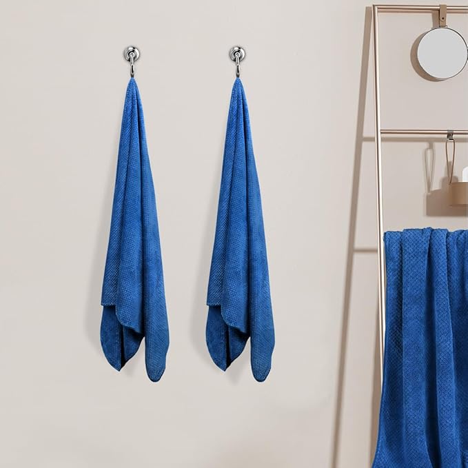 HOMEXCEL Bath Towel Set Pack of 4, 30 x 60 Inches Large Microfiber Bath Towels, Soft, Absorbent, and Quick Dry Towels for Bathroom, Pool, Beach, Swim, and Yoga, Large Bathroom Towels, Blue