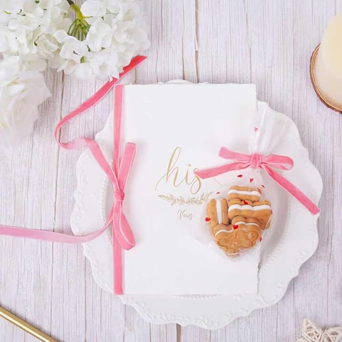 Vintage Peach Pink Velvet Ribbon Christmas Ribbon for Gift Wrapping Crafts Christmas Tree Ornaments Garland Decorations, 3/8 Inch X 25Yd