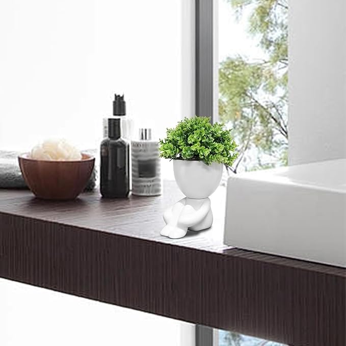 Zerzsy Cute Fake Plants,Home Bedroom Bathroom Office Shelf Office Wall Room Farmhouse Decor Artificial Plants - Set of 1