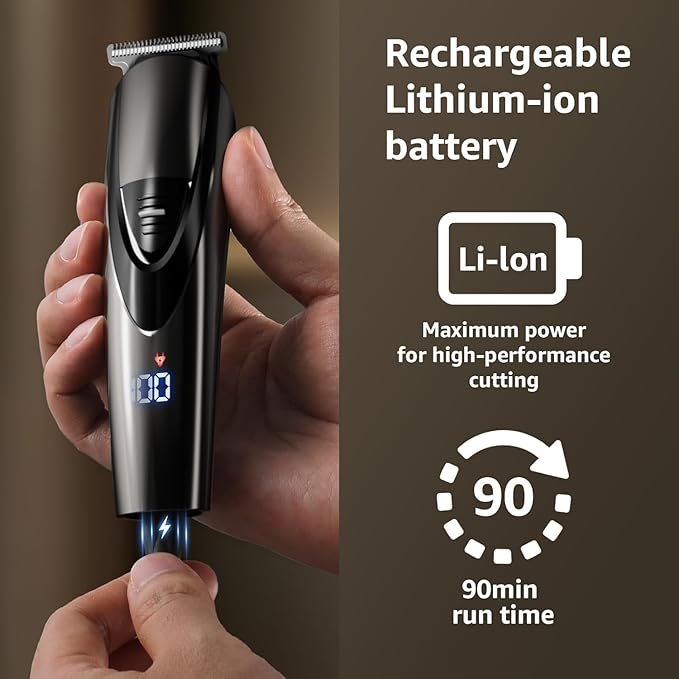 SHPAVVER Electric Beard Trimmer for Men: 12-in-1 Professional Barber Hair Clippers - Cordless Grooming Kit - Turbo Speed & Precision Blades