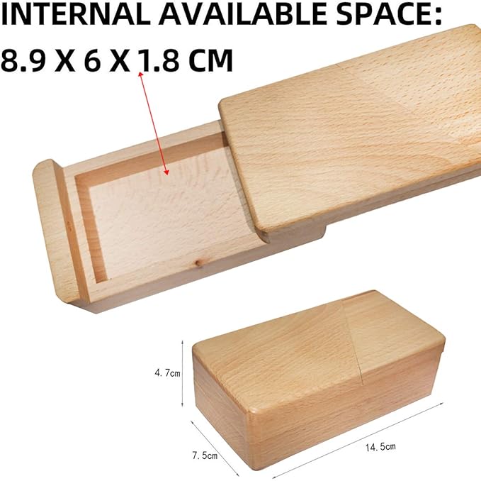 DC-BEAUTIFUL Impossible Puzzle Box 3D Brain Teaser Toy, Original Color Surprise Wooden Magic Box Gift Secret Box for Party Favor Birthday