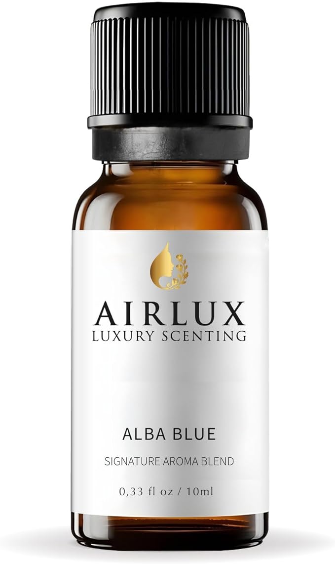 Signature Aroma Oil No. 135 Alba Blue – Aroma Oil for Cold Air & Waterless Diffusers and DIY Crafts – 10 mL, 0.34 fl oz Glass Bottle