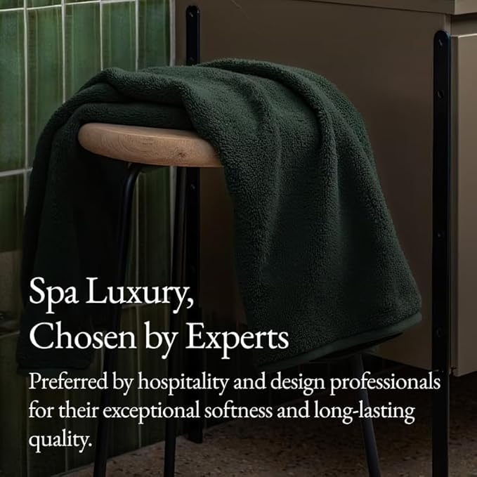 Italic Ultraplush 100% Australian Cotton Towels - Set of 2 Luxury Bath Towels, Quick Dry Plush and Absorbent, Heavy Duty Large Bath Towels, 800GSM for Bathroom & Spa (Deep Forest)