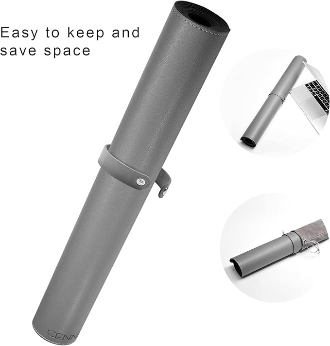 CENNBIE Leather Desk Mat, 55''x19.6'' Extra Large Desk Pad Blotter Protector, Extended Non-Slip Mouse Pad, Waterproof PU Leather Desk Mat on top of desks Large for Office and Home (Grey)