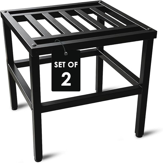 Plant Stand Indoor Outdoor,13 Inch Tall Metal Plant Stands Riser,Heavy Duty Wrought Iron Pedestal Holders for Large Flower Pot,Outside Rust-Proof Black Flower Display Shelf for Patio,2-Pack