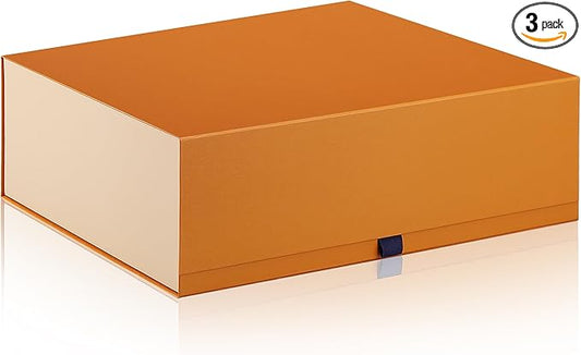 Rsgift 3 Pack Yellow Gift box,18x15x6.1 inch Packaging Gift Boxes with Lids for Valentines Day,Extra Large Gift Boxes for Presents Birthday Christmas,Thanksgiving Day