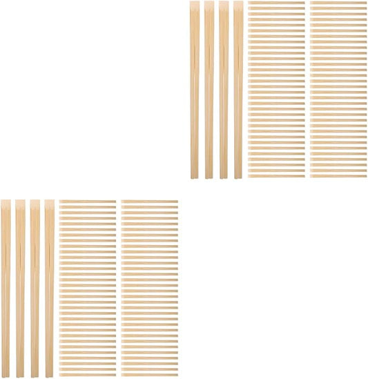 LOGOFUN 200pcs Disposable Bamboo Chopsticks 24cm Extra Thick Splinter-free for Takeout Restaurant Catering Office Lunch Picnic