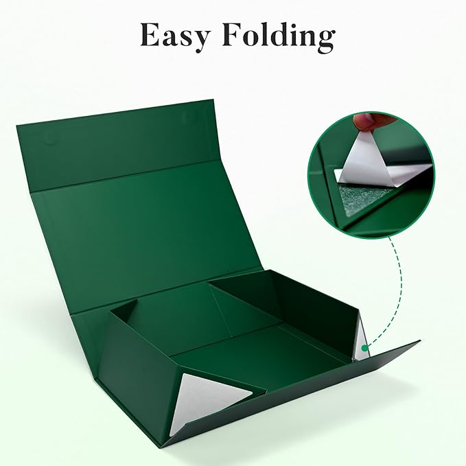 LIFELUM Green Gift Box 14"x8.5"x4.5" Christmas Gift Boxes with Lids for Presents for Anniversary Wedding Proposal Birthday Gift boxes with Shredded Filler Card Ribbon