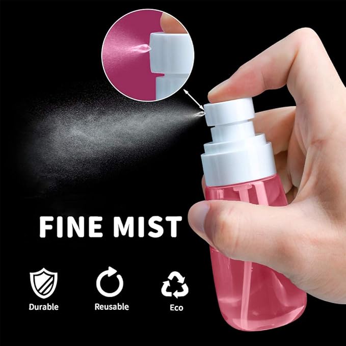 Cosywell Fine Mist Spray Bottle 3.4oz/ 100ml Empty Cosmetic Refillable Travel Containers Plastic Hair Spray Bottle Sprayer for Perfume Skincare Makeup Lotion (8color)