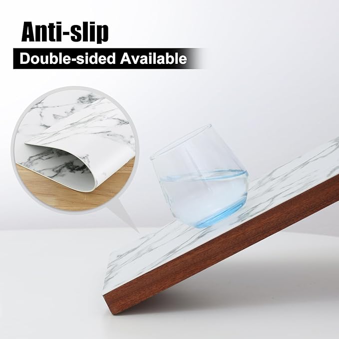 Homaxy Faux Leather Heat Resistant Placemats for Dining Table Set of 4, Waterproof Wipeable Washable PU Table Mats, Easy to Clean Anti-Slip Place Mats, 11.8" x 17", Marble