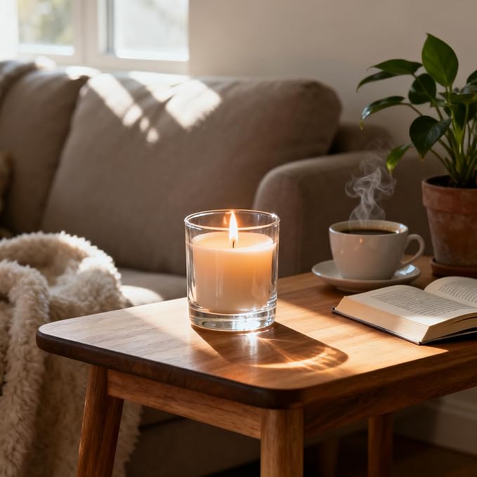 30 Pack Glass Candle Jars-10oz Clear Empty Candle Jars with Bamboo Lids, Bulk Candle Jars for Making Candles Containers - Dishwasher Safe