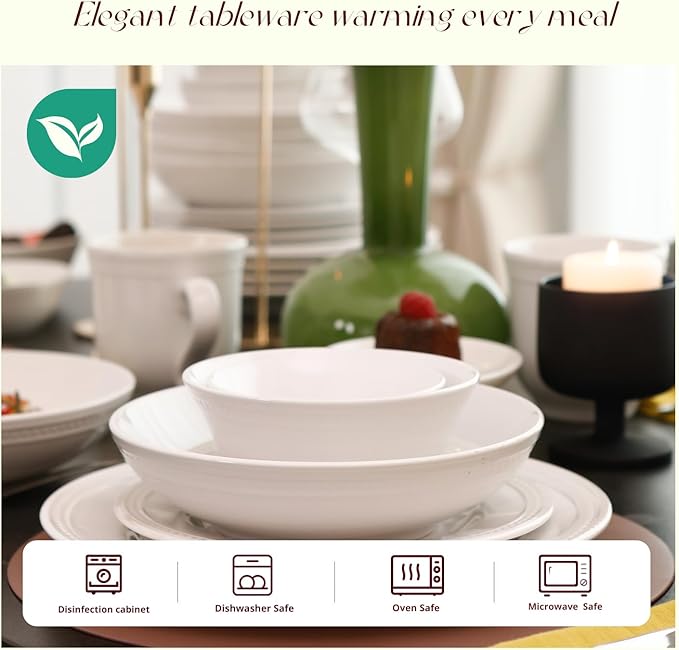 Pearl Dots Stoneware Dinnerware Set 20pc Set, White