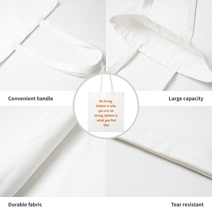 Custom Canvas Tote Bag Double-Sided Personalized with Logo/Text,Customized Bags for Women