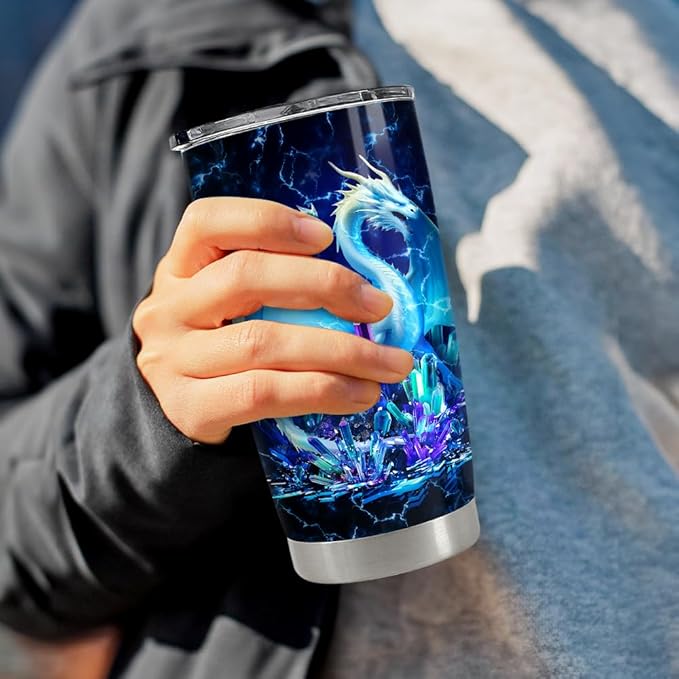 Dragon Tumbler 20oz Stainless Steel Insulated Coffee Travel Mug Cup for Women Mom Wife Dragon Gifts for Birthday Christmas Mother Day