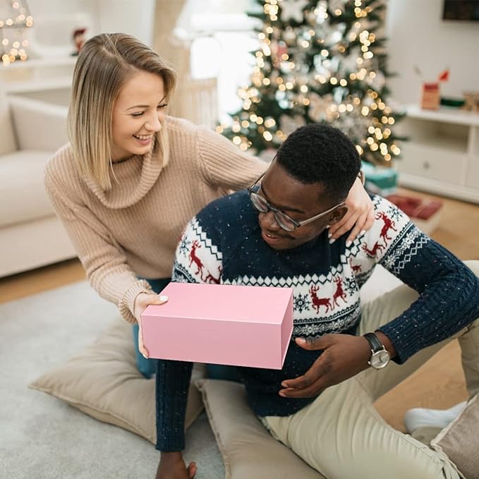 Gift Boxe 10" x 6" x 3" with Magnetic Closure Lid Gift Boxes for Presents,Bridesmaid Gifts Box,Cute Box,Birthday Gift box,Luxury for Gift Packaging, Magnetic Gift Box for Wrapping Gifts (Pink/5PCS)