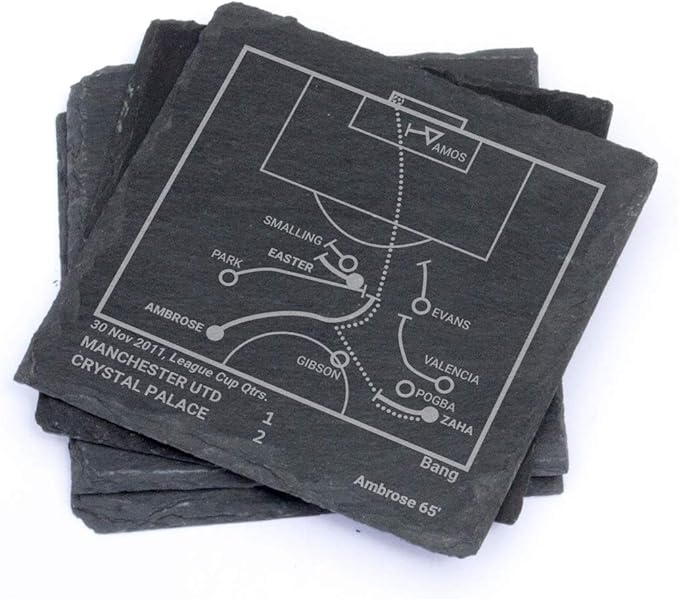 Greatest Crystal Palace Plays: Slate Coasters (Set of 4) | Best Gift Idea for Sports Lovers | Crystal Palace Historic Moments Gifts