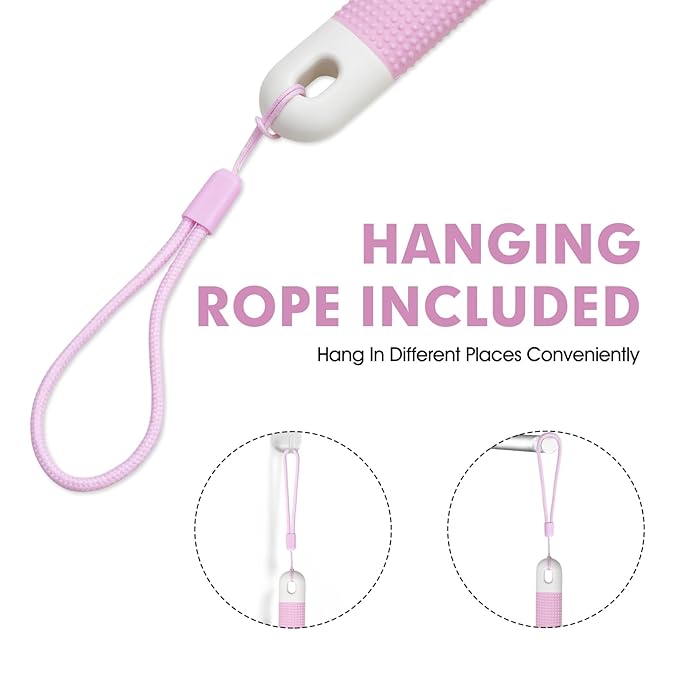 Body Scrubber Anti Slip for Shower,Shower Brush Long Handle with Stiff and Soft Bristles,Body Wash Exfoliating Back Scrubber for Bath or Dry Brushing Body Brush(Pink)