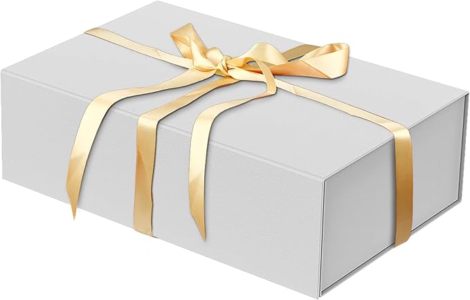 Luxury Large Gift Box 13.8"x9"x4.3" Storage Box Ribbon Magnetic Closure for Luxury Packaging Box for Mother's Day, Birthdays, Bridal Gifts,Weddings