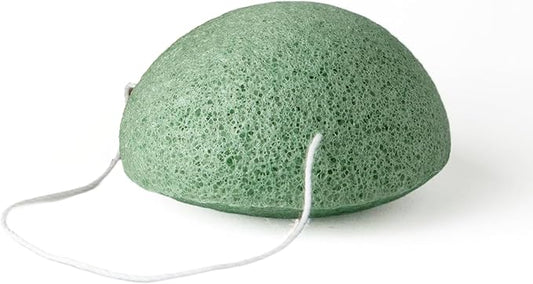 J&L Naturals Konjac Sponge | Exfoliating Face & Body Sponge for All Skin Types | Gentle Scrub | Cruelty Free, Vegan, Natural, Sustainable (Green Tea (for Acne-Prone Skin), 1-Pack)